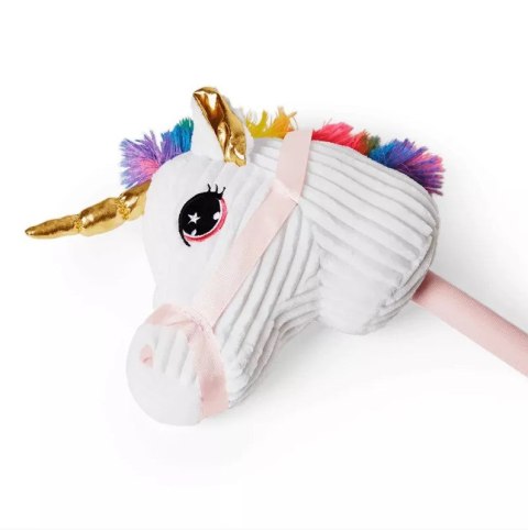 Głowa konia jednorożec hobby horse na kiju pluszowy 78 cm Bakalu Andrzej Bąk