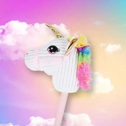 Głowa konia jednorożec hobby horse na kiju pluszowy 78 cm Bakalu Andrzej Bąk