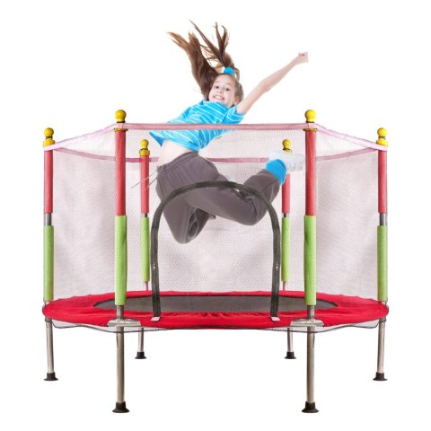 Trampolina do domu ogrodu dla dzieci siatka 140cm 55inch czerwona Kik sp. z o.o. sp. k.