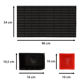 Organizer ścienny warsztatowy garażowy ścianka narzędziowa półki uchwyty haczyki wieszaki pojemniki 48x21x1 cm KAFUWELL Kik sp. z o.o. sp. k.