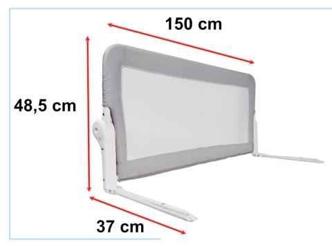 Barierka osłona ochronna do łóżka otwierana 150cm szara Kik Sp. z o. o. Sp. k.