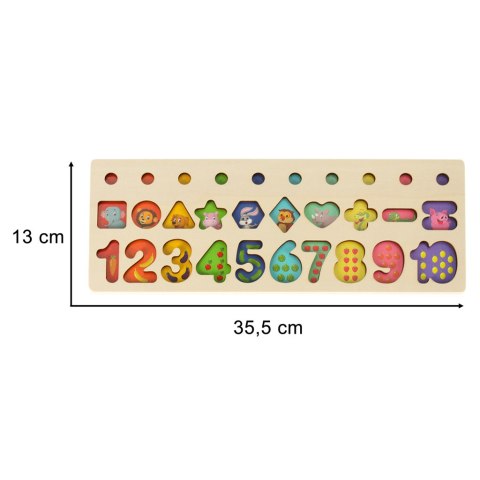 Liczydło drewniane sorter cyfry montessori 3w1 13x36cm Kik Sp. z o. o. Sp. k.