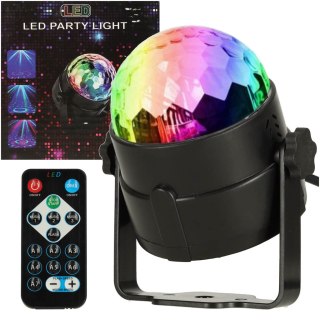 Projektor RGB LED kula disco dyskotekowa + pilot Ggv Spółka z Ograniczoną Odpowiedzialnością