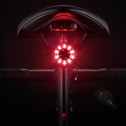Lampka rowerowa tylna LED z micro USB czerwone światło 5 trybów czarna