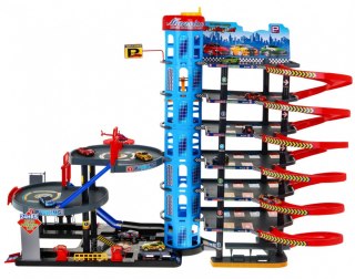 7-poziomowy Parking dla dzieci 3+ Helikopter + 10 Autek + Winda + Zjeżdżalnie
