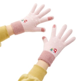 Ciepłe rękawiczki zimowe dotykowe do telefonu damskie różowe HURTEL