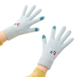 Ciepłe rękawiczki zimowe dotykowe do telefonu damskie zielone