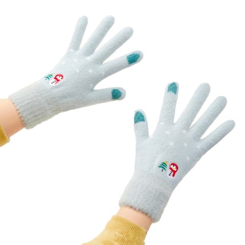 Ciepłe rękawiczki zimowe dotykowe do telefonu damskie zielone HURTEL