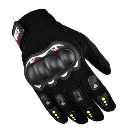 Rękawiczki dotykowe do telefonu motocyklowe z ochraniaczem na kostki czarne