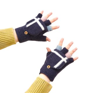 Rękawiczki mitenki zimowe do telefonu dziecięco - damskie czarne HURTEL