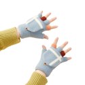 Rękawiczki mitenki zimowe do telefonu dziecięco - damskie niebieskie HURTEL