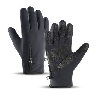 Rękawiczki zimowe do telefonu sportowe outdoor narty rower jogging roz. XL czarne HURTEL