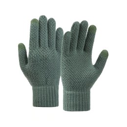 Rękawiczki zimowe dotykowe do telefonu 22x11cm unisex zielone HURTEL