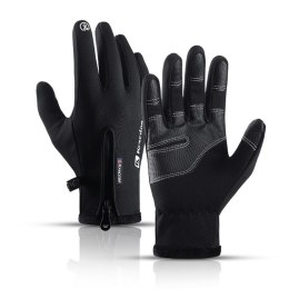 Sportowe rękawiczki dotykowe do telefonu zimowe Outdoor roz. XL czarne HURTEL
