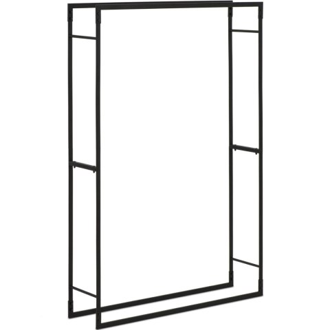 Stojak na drewno kominkowe metalowy prostokątny LOFT do 45 kg 100 x 25 x 150 cm Hillvert