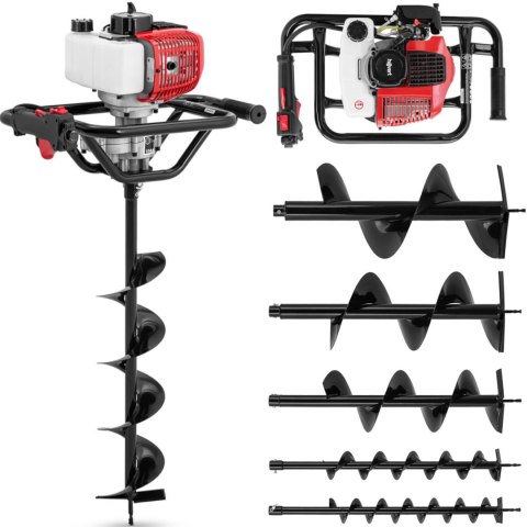 Wiertnica spalinowa świder do gleby 6 wierteł 80-300mm 1.6kW Hillvert