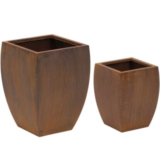 Zestaw 2 donic zaokrąglonych 27x27 cm 32x32 cm - stal corten rdzawa Royal Catering