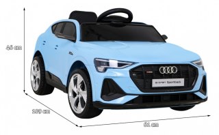 Audi E-Tron Sportback dla dzieci Niebieski + Pilot + Napęd 4x4 + Wolny Start + Radio MP3 + LED