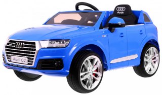 Audi Q7 Quattro S-Line na akumulator Niebieski + Pilot + Wolny Start + EVA + Radio MP3 LED