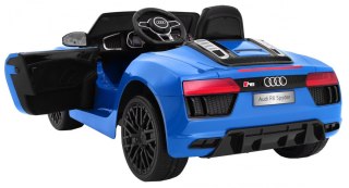 Audi R8 Spyder na akumulator Lakier Niebieski + Pilot + EVA + Wolny Start + Radio MP3 + LED