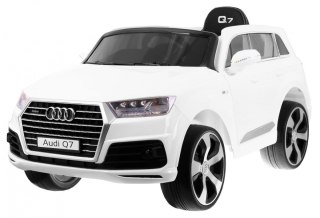 Audi Q7 Lift na akumulator dla dzieci Biały + Pilot + Wolny Start + EVA + Ekoskóra + MP3 LED