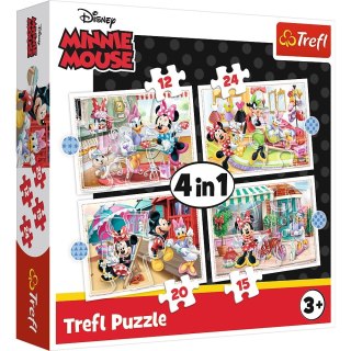 Puzzle 4w1 Minnie z przyjaciółmi Trefl