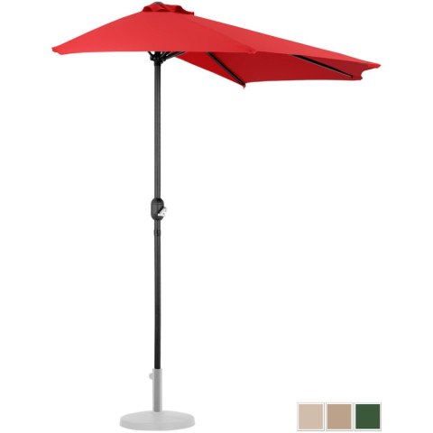 Półparasol przyścienny balkonowy tarasowy półokrągły 270 x 135 cm czerwony UNIPRODO