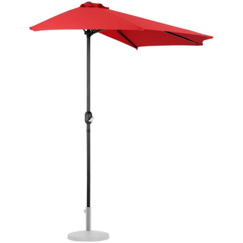 Półparasol przyścienny balkonowy tarasowy półokrągły 270 x 135 cm czerwony UNIPRODO