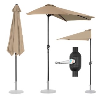 Półparasol przyścienny balkonowy tarasowy półokrągły 270 x 135 cm kremowy UNIPRODO