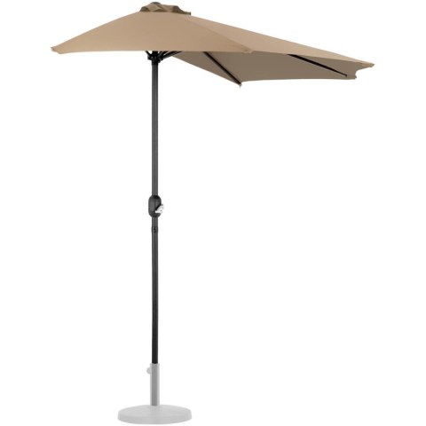 Półparasol przyścienny balkonowy tarasowy półokrągły 270 x 135 cm szarobrązowy UNIPRODO