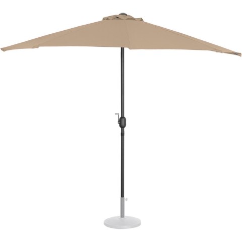 Półparasol przyścienny balkonowy tarasowy półokrągły 270 x 135 cm szarobrązowy UNIPRODO