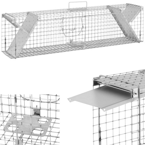 Żywołapka pułapka łapka na szczury kuny zatrzaskowa dwustronna 1020x200x270 mm ZESTAW WIESENFIELD