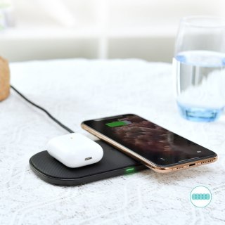 Ładowarka bezprzewodowa Qi do telefonu i słuchawek Airpods 2w1 10W czarny CHOETECH