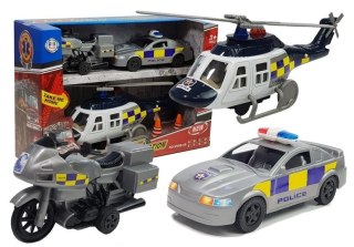 Zestaw Pojazdów Policja Światła Dźwięki LEAN Toys