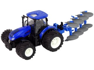 Traktor Zdalnie Sterowany 1:24 Pług Metalowy Niebieski LEAN Toys