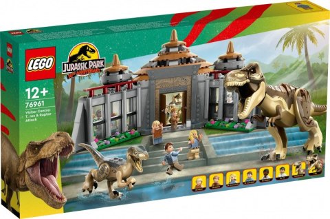 Klocki Jurassic World 76961 Centrum dla odwiedzających: atak tyranozaura i raptora LEGO