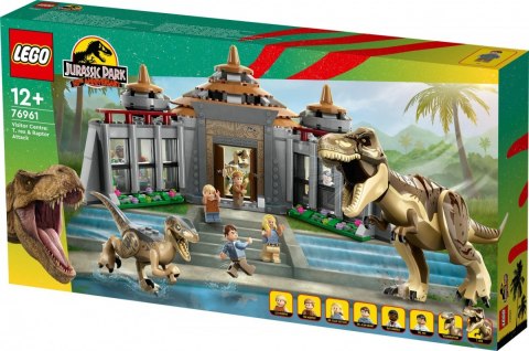 Klocki Jurassic World 76961 Centrum dla odwiedzających: atak tyranozaura i raptora LEGO