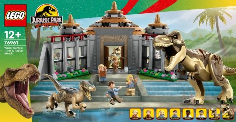 Klocki Jurassic World 76961 Centrum dla odwiedzających: atak tyranozaura i raptora LEGO