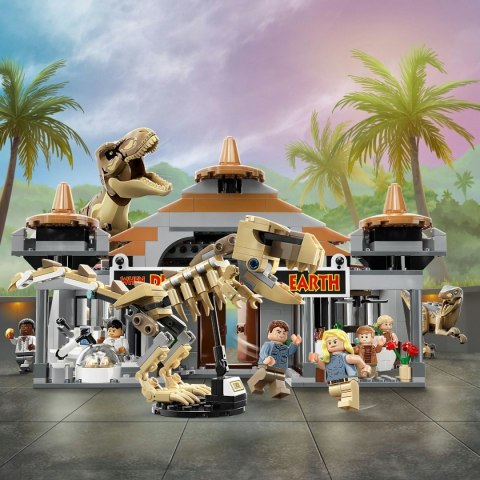 Klocki Jurassic World 76961 Centrum dla odwiedzających: atak tyranozaura i raptora LEGO