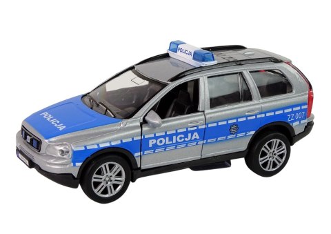 Metalowe Autko Volvo XC90 Policja Dźwięk Światła HKG002 LEAN Toys