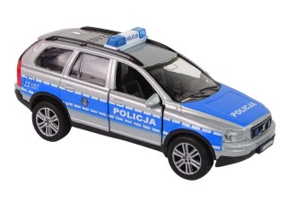 Metalowe Autko Volvo XC90 Policja Dźwięk Światła HKG002 LEAN Toys