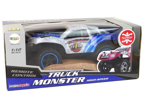 Zdalnie Sterowane Auto RC Truck Monster 1:12 Białe LEAN Toys