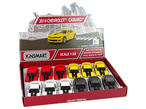 Metalowe Autko Chevrolet Camaro 1:38 4 Kolory Napęd HXKT187 LEAN Toys