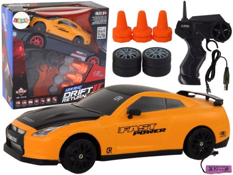 Autko Sportowe Zdalnie Sterowane R/C 1:24 Żółte Wymienne Koła LEAN Toys