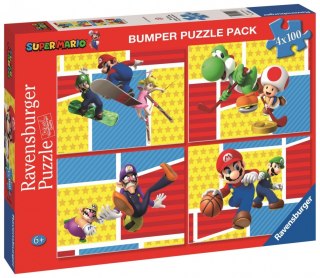 Puzzle 4x100 elementów Super Mario Ravensburger Polska