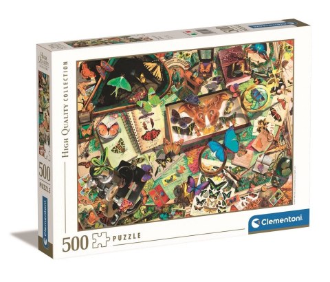 Puzzle 500 elementów High Quality, Kolekcjoner motyli Clementoni