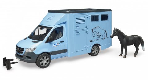 Samochód Mercedes Benz Sprinter do przewozu koni z figurką konia BRUDER Samochód Mercedes Benz Sprinter do przewozu koni z figurką konia BRUDER