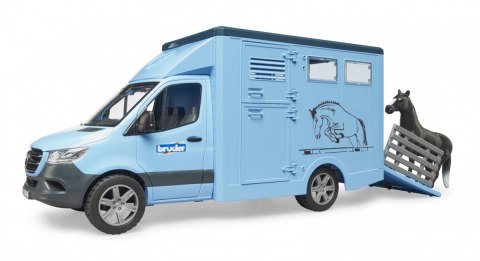 Samochód Mercedes Benz Sprinter do przewozu koni z figurką konia BRUDER Samochód Mercedes Benz Sprinter do przewozu koni z figurką konia BRUDER