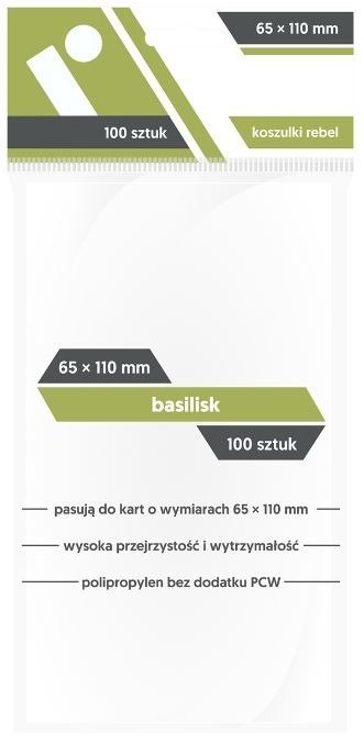 Koszulki na karty 65x110mm Basilisk 100 sztuk Rebel