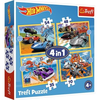 Puzzle 4w1 Hot Wheels pojazdy Trefl